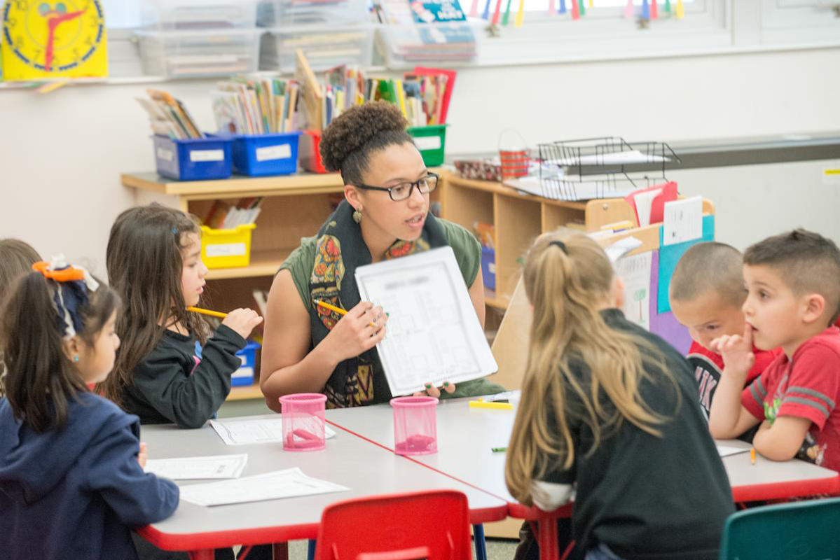 Class reader. Noisy Classroom. Primary teaching Assistants. Teacher enters class. English environment in teaching.